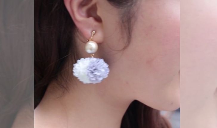 DIY ต่างหูโบว์ Pom Pom Earing สุดน่ารัก