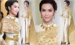 ซูมชุดหมั้น อีฟ พุทธธิดา ลูกต้อย เศรษฐา ในชุดไทยศิวาลัย ราคา 2 แสนบาท!