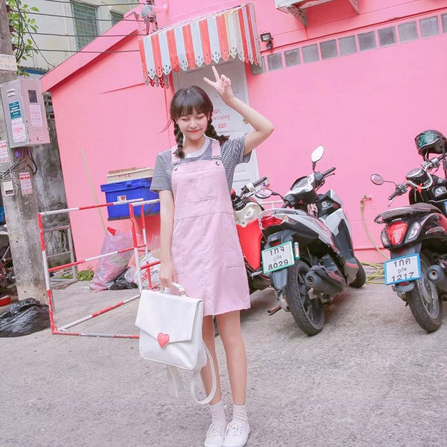 1524032312 msmo harajuku ulzzang love heart shape women backpack soft sister school backpack shoulder bags for