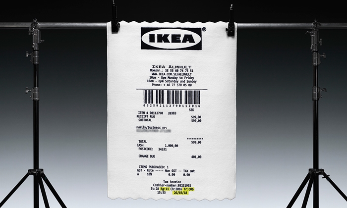 IKEA เอาใจวัยรุ่น ดึงตัวเจ้าพ่อสตรีทแฟชั่นมาออกแบบ "พรมลายใบเสร็จ"