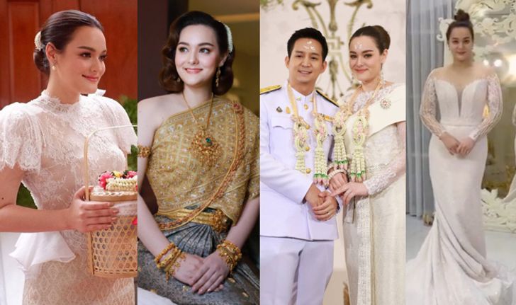 "นาตาลี เดวิส" กับ 4 ชุดแต่งงานแบบไทย เรียบหรู ดูสวยแพง