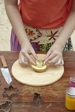 Potato print a picnic set มันฝรั่งพิมพ์ลาย