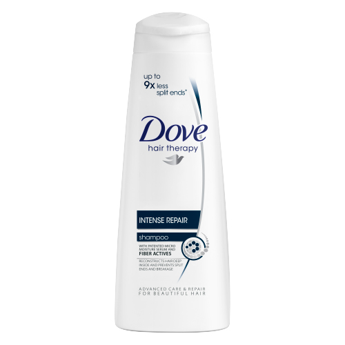 ยาสระผมสำหรับผมไม่มีน้ำหนัก ดูชี้ฟู: Dove Shampoo Intense Repair Dark Blue