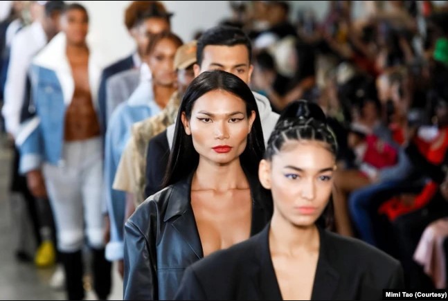 Mimi Tao, a transgender from Thailand, (second from front) works as a fashion model primarily in New York City.