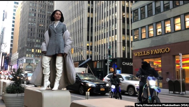 Mimi Tao, a Thai transgender, poses in Manhattan, New York City, where she works as fashion model