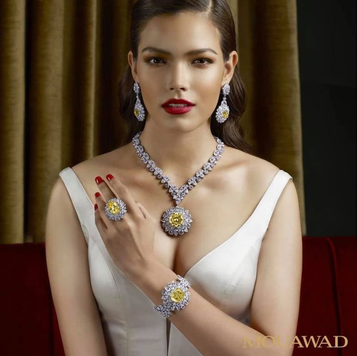 ฟ้าใส ปวีณสุดา เคยใส่เครื่องเพชรเซตนี้ถ่ายแบบให้ Mouawad 