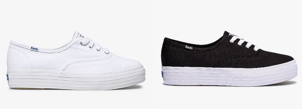 Keds Triple Canvas White 2,250 บาท และ Keds Triple Canvas Black