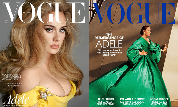 Adele ขึ้นปกนิตยสาร VOGUE ทั้งของอังกฤษและอเมริกาในเดือนเดียวกัน