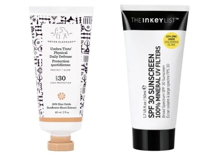 Physical / Mineral Sunscreen : Drunk elephant Umbra Tinte & The Inkey List SPF 30 Sunscreen