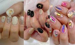 ไอเดียเล็บ "Moon & Star Nails" สไตล์เกาหลีสุดวิบวับ สวยอลังแบบไม่เอะอะ