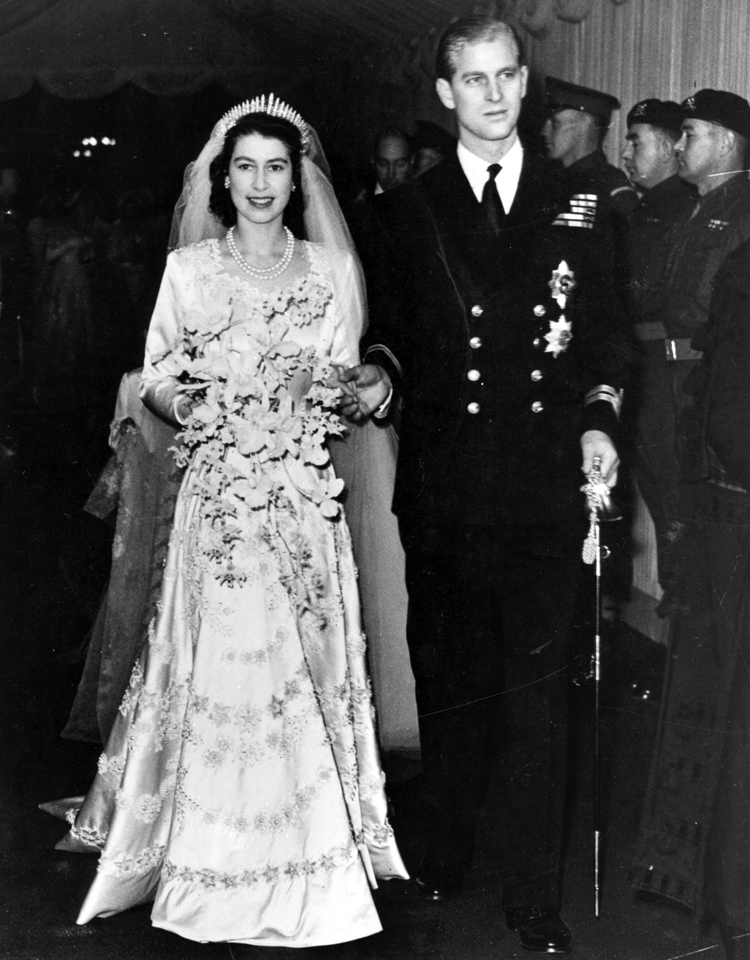 Queen Elizabeth II, as Princess Elizabeth, and her husband the Duke of Edinburgh, styled Prince Philip in 1957
