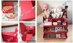 DIY กล่องเครื่องสำอาง จากกล่องรองเท้าเหลือใช้