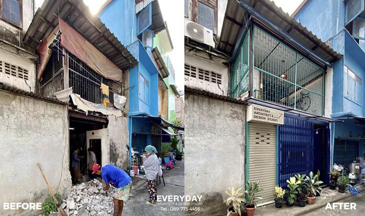 รีโนเวทตึกแถวเก่าทรุดโทรม สู่สตูดิโอสถาปนิก สะท้อนความเป็นกรุงฝั่งธนบุรี