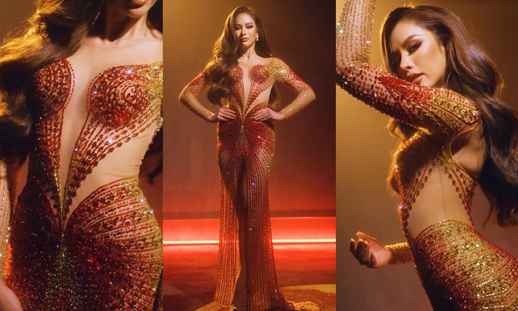 "แอนนา เสืองามเอี่ยม" กับชุดราตรี แดงพิฆาต ที่ไม่ได้ใส่บนเวที Miss Universe 2022