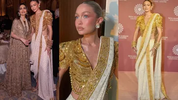 นางแบบระดับโลก "Gigi Hadid" เฉิดฉายในชุดส่าหรี สวยตะลึงกันทั้งงาน