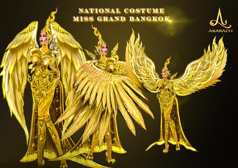 ชุดประจำชาติ miss grand thailand 2023 ชื่อชุด golden garuda