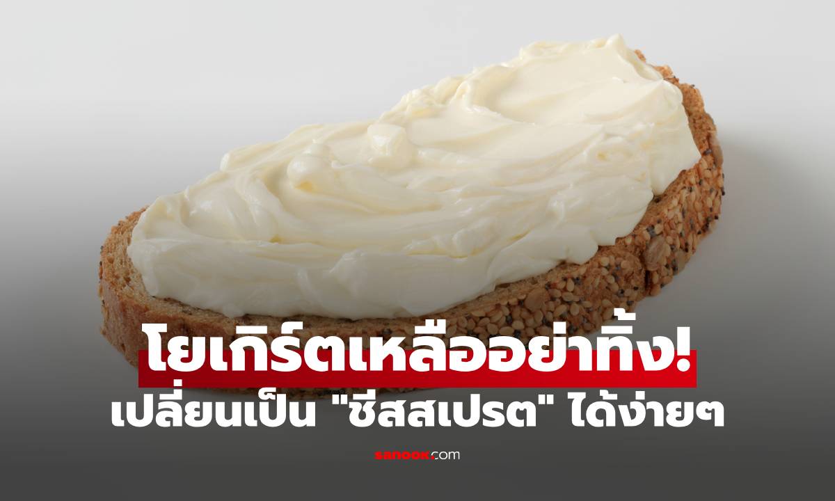 โยเกิร์ตเหลืออย่าทิ้ง! เคล็ดลับเปลี่ยนเป็นชีสสเปรดได้ในคืนเดียว!
