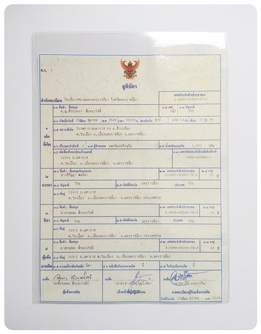 ห้ามเคลือบ สูติบัตร