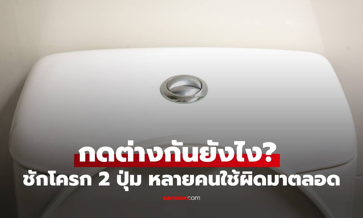 ชักโครก 2 ปุ่ม กดต่างกันยังไง? หลายคนใช้ผิดมาตลอด อย่ากดพร้อมกัน