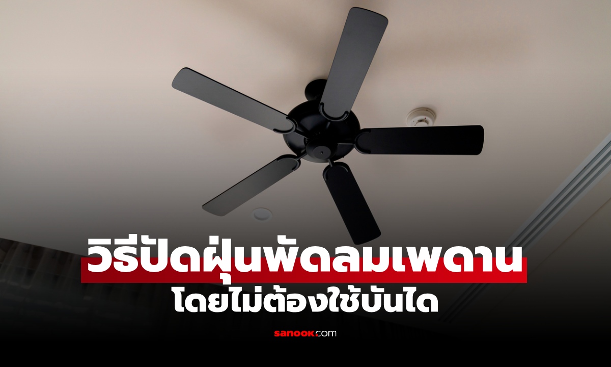 วิธีทำความสะอาดพัดลมเพดาน โดยไม่ต้องใช้บันได เคล็ดลับง่าย ๆ ช่วยลดฝุ่นในบ้าน