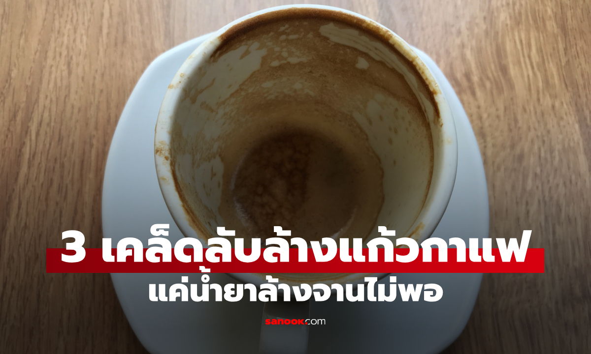 3 เคล็ดลับล้าง "แก้วกาแฟ" ให้สะอาดไร้คราบ ใช้น้ำยาล้างจานอย่างเดียวไม่พอ