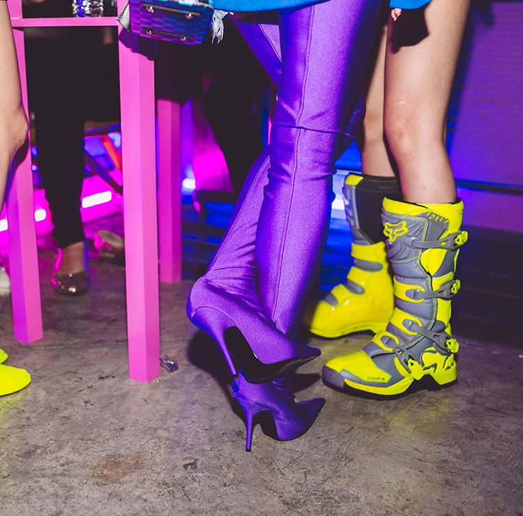 แฟชั่น Balenciaga - Purple Knife over-the-knee boots