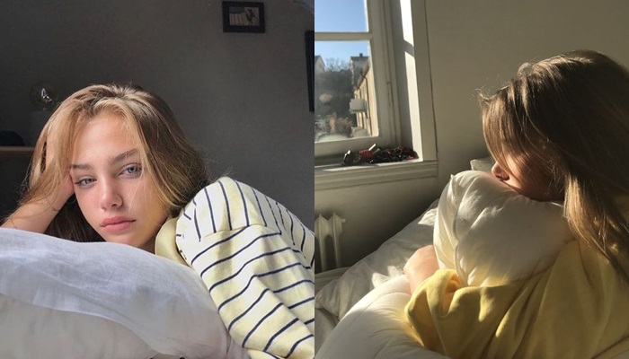 ถ่ายรูปบนเตียง