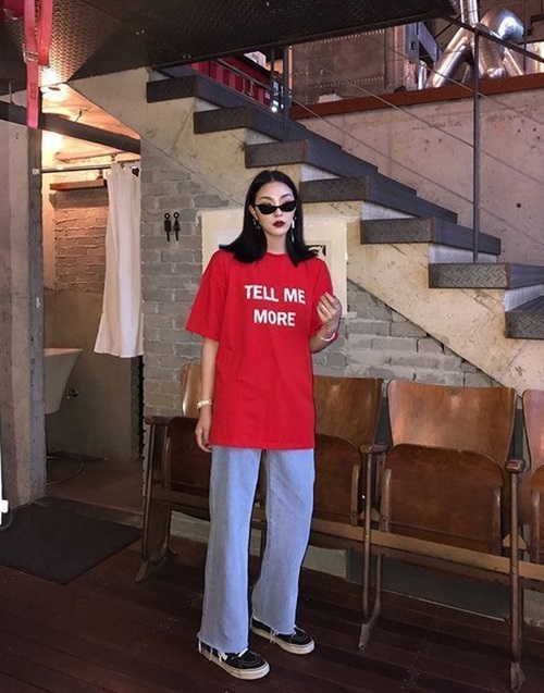 ไอเดียใส่เสื้อยืดโอเวอร์ไซส์