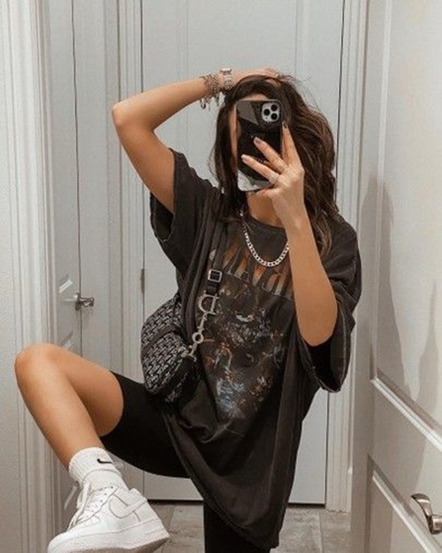 ไอเดียใส่เสื้อยืดโอเวอร์ไซส์