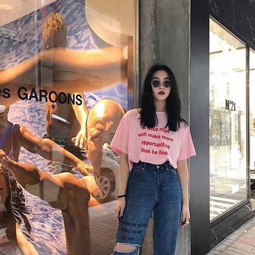 ไอเดียใส่เสื้อยืดโอเวอร์ไซส์