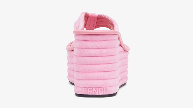Fendi Pink Suede Promenade Sandals