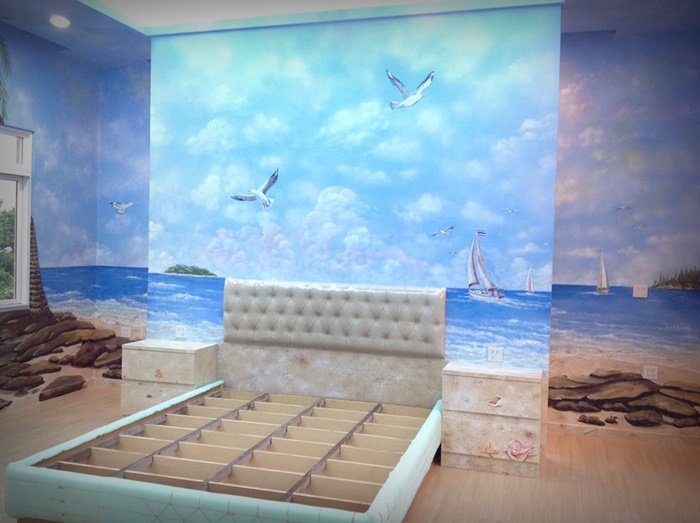 เปลี่ยนผนังบ้านราคา 10 ล้านเป็นผืนผ้าใบ ยกทะเล ทุ่งนาไทย ทุ่งลาเวนเดอร์ มาไว้รวมกัน