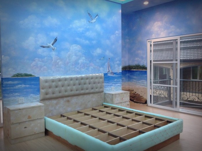 เปลี่ยนผนังบ้านราคา 10 ล้านเป็นผืนผ้าใบ ยกทะเล ทุ่งนาไทย ทุ่งลาเวนเดอร์ มาไว้รวมกัน