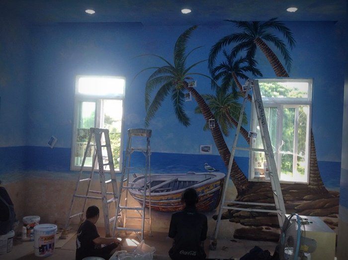 เปลี่ยนผนังบ้านราคา 10 ล้านเป็นผืนผ้าใบ ยกทะเล ทุ่งนาไทย ทุ่งลาเวนเดอร์ มาไว้รวมกัน