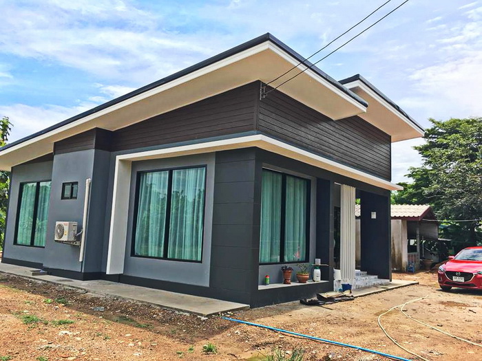 บ้านชั้นเดียวสไตล์โมเดิร์น 2 ห้องนอน 1 ห้องน้ำ ครบครันน่าอยู่ในพื้นที่ขนาดกะทัดรัด