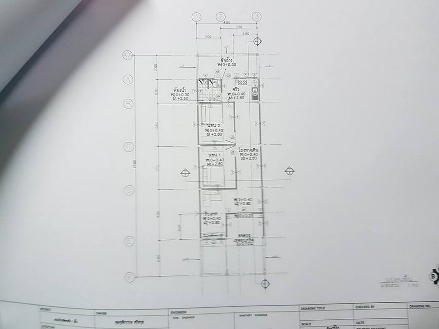 แบบบ้านสไตล์โมเดิร์น ดีไซน์รูปทรงตัวไอ I-Shaped House 2 ห้องนอน 1 ห้องน้ำ พร้อมที่จอดรถ มีแปลนภายใน