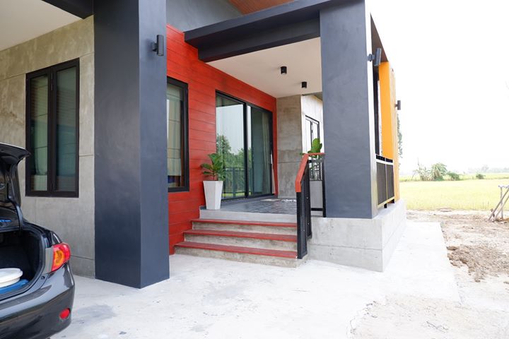 บ้านชั้นเดียวสไตล์โมเดิร์นลอฟท์ 3 ห้องนอน 3 ห้องน้ำ ตกแต่งภายในแบบเรียบง่ายพื้นที่ใช้สอย 163 ตรม