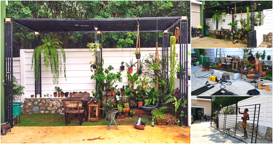 รีวิว “การทำระแนงเหล็ก” จัดสวนข้างบ้านทาวน์โฮมด้วยตัวคนเดียว