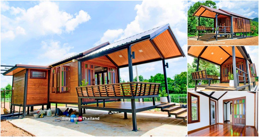 บ้านไม้สำเร็จรูปราคาประหยัด หลังเล็กกะทัดรัด กลิ่นอายบ้านไทยโบราณ พื้นที่ใช้สอย 352 ตรม
