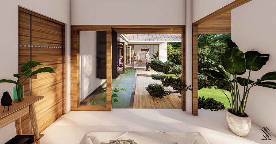 แบบบ้านสไตล์ญี่ปุ่น ดีไซน์รูปตัวยู U-Shape House พร้อมจัดสวนญี่ปุ่นไว้กลางบ้าน