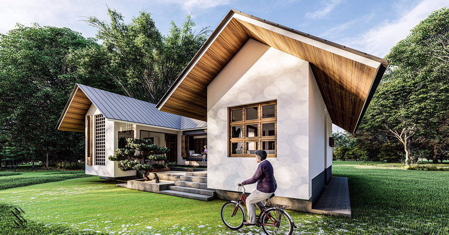 แบบบ้านสไตล์ญี่ปุ่น ดีไซน์รูปตัวยู U-Shape House พร้อมจัดสวนญี่ปุ่นไว้กลางบ้าน