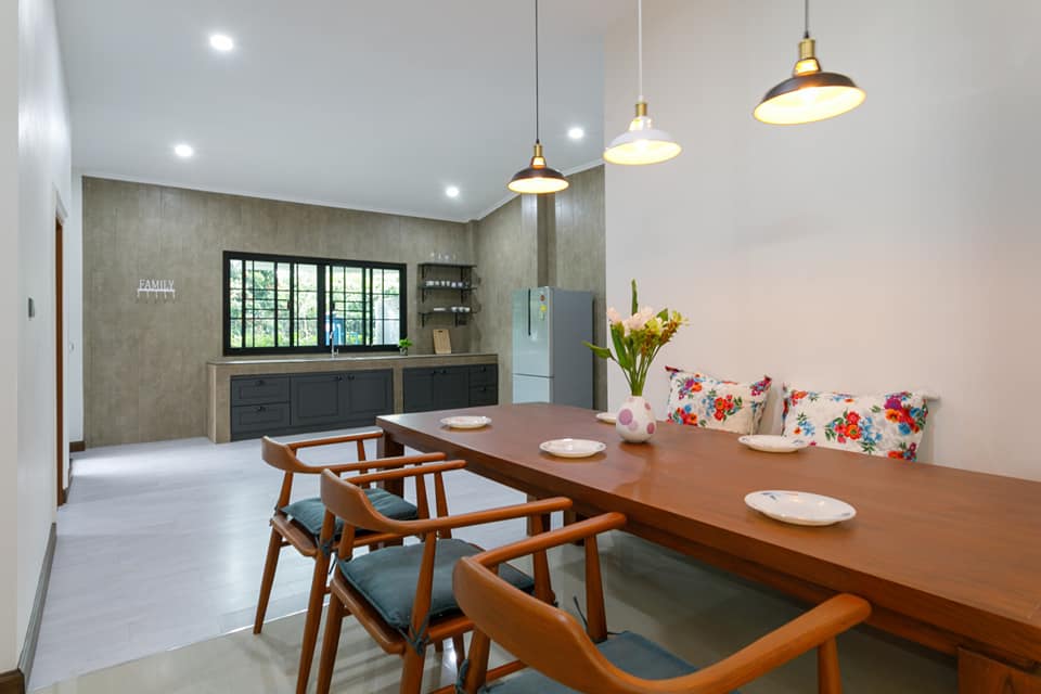 บ้านเดี่ยวชั้นเดียวเพื่อครอบครัวใหญ่ 3 ห้องนอน 4 ห้องน้ำ โรงจอดรถ 2 คัน พื้นที่ 380 ตรม