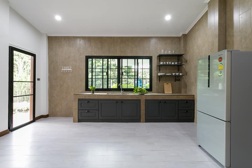 บ้านเดี่ยวชั้นเดียวเพื่อครอบครัวใหญ่ 3 ห้องนอน 4 ห้องน้ำ โรงจอดรถ 2 คัน พื้นที่ 380 ตรม