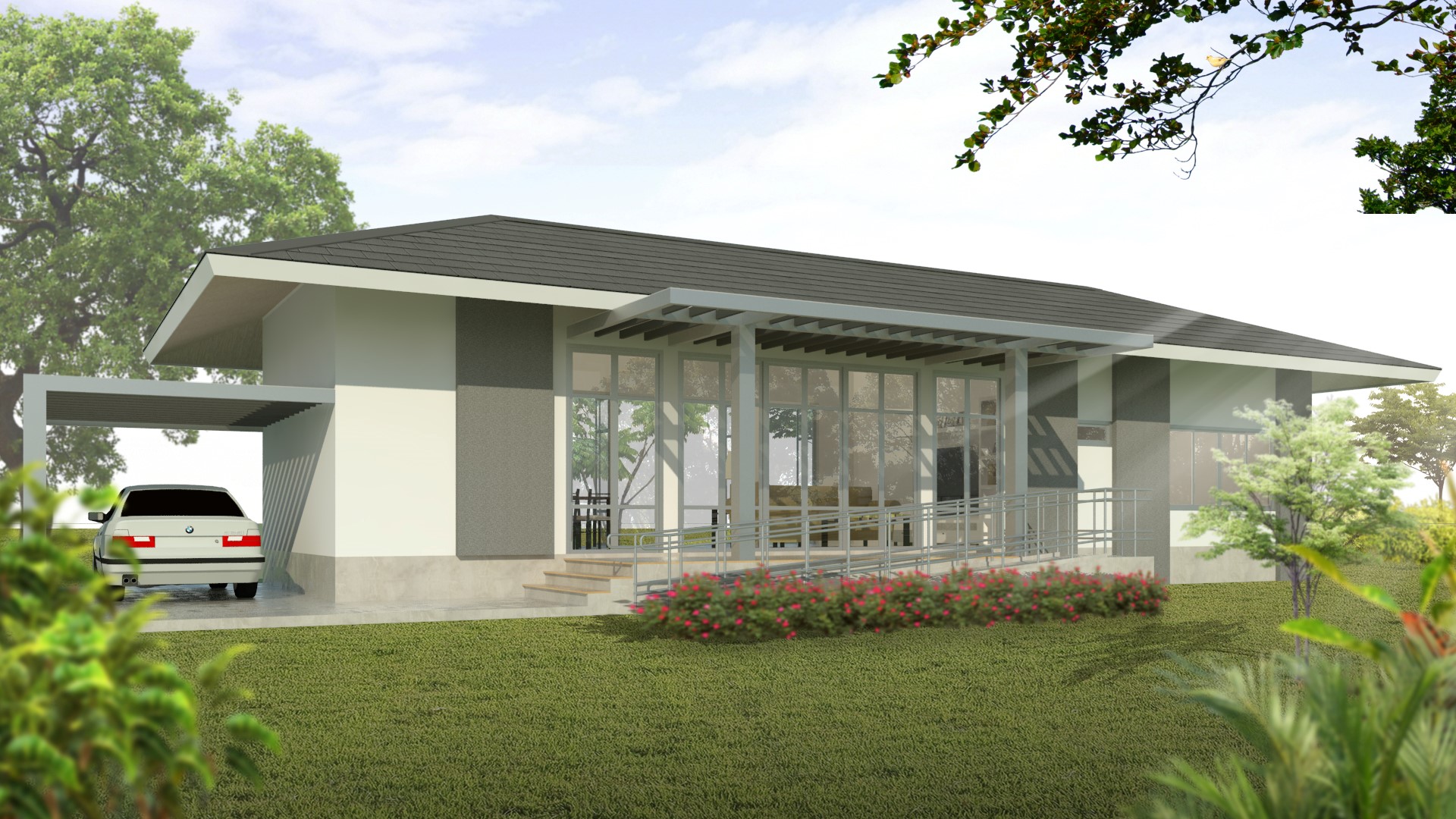 แบบบ้านแจกฟรี จาก ธอส แบบบ้านรักษ์โลกราคาไม่เกิน 2 ล้าน