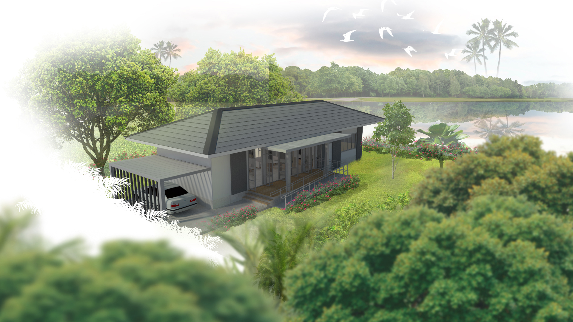 แบบบ้านแจกฟรี จาก ธอส แบบบ้านรักษ์โลกราคาไม่เกิน 2 ล้าน