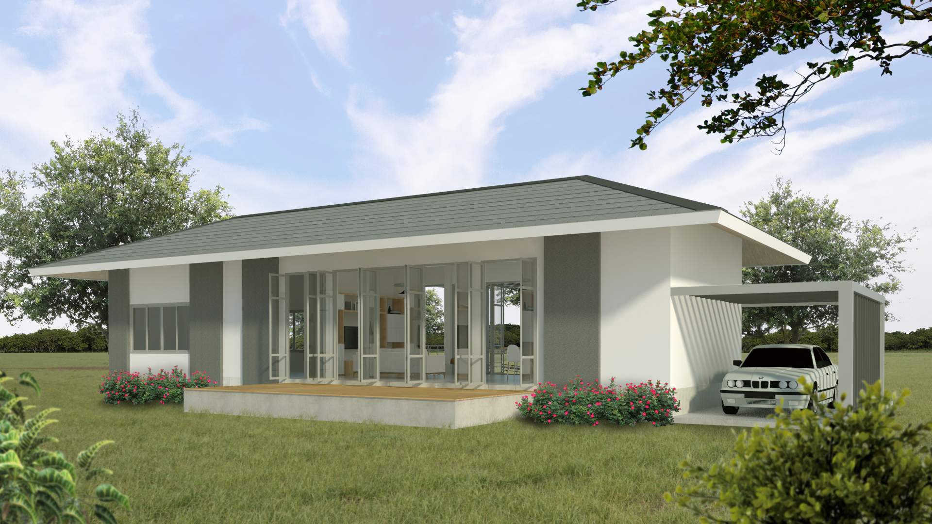 แบบบ้านแจกฟรี จาก ธอส แบบบ้านรักษ์โลกราคาไม่เกิน 2 ล้าน