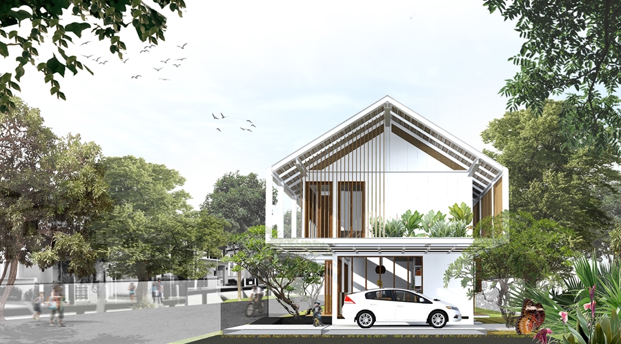 แบบบ้านแจกฟรี จาก ธอส แบบบ้านรักษ์โลกราคาไม่เกิน 2 ล้าน