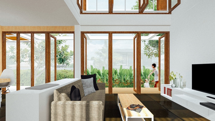 แบบบ้านแจกฟรี จาก ธอส แบบบ้านรักษ์โลกราคาไม่เกิน 2 ล้าน