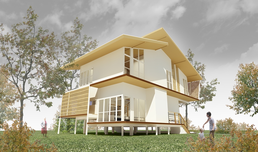 แบบบ้านแจกฟรี จาก ธอส แบบบ้านรักษ์โลกราคาไม่เกิน 2 ล้าน