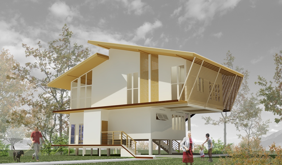 แบบบ้านแจกฟรี จาก ธอส แบบบ้านรักษ์โลกราคาไม่เกิน 2 ล้าน